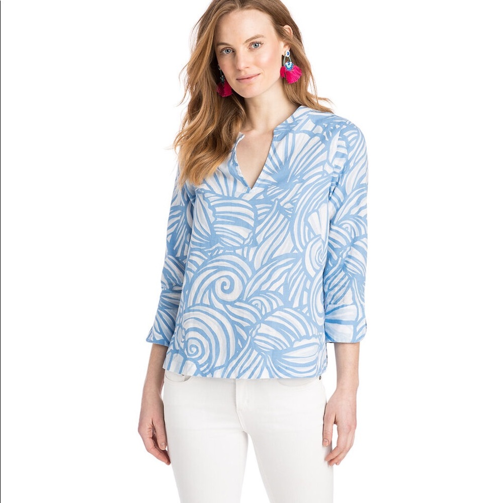Vineyard Vines Nautilus Shell Print Tunic Top